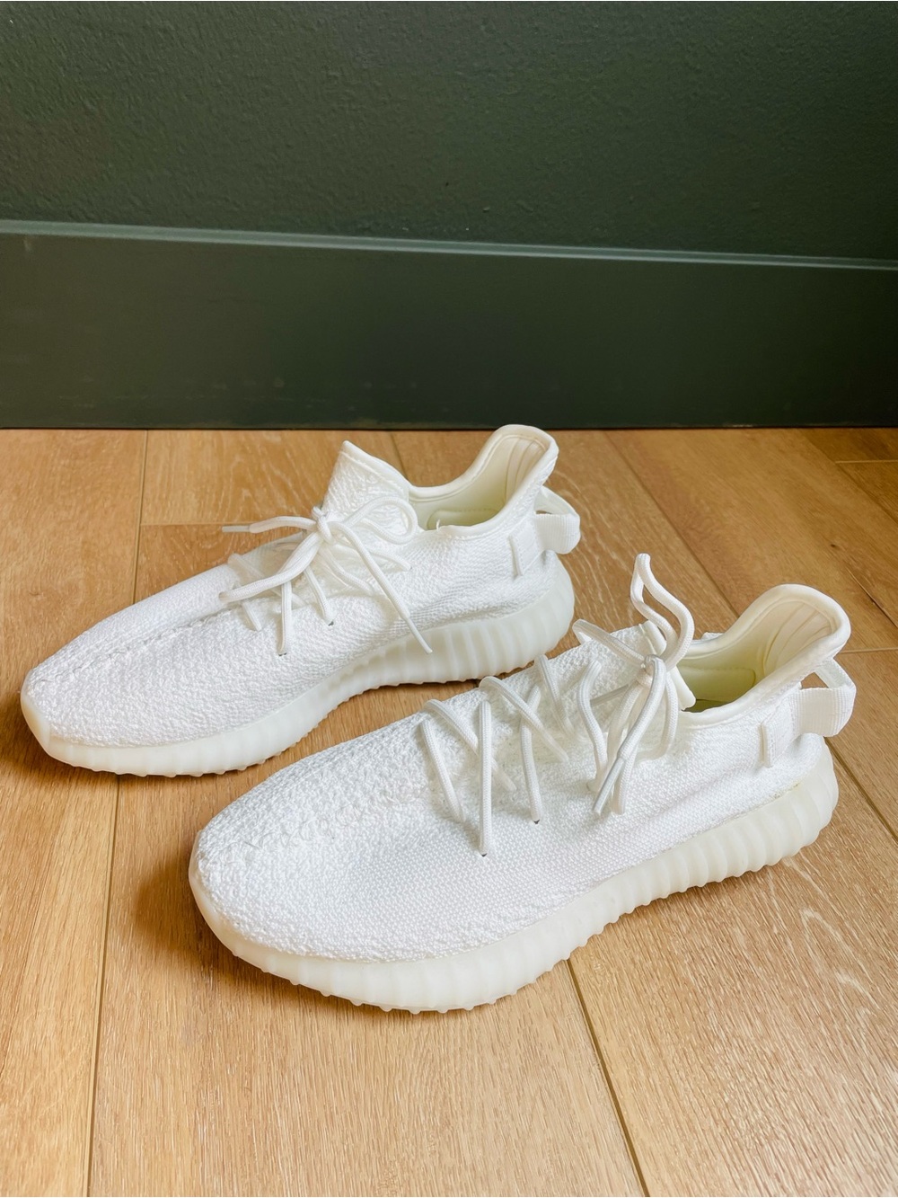 Yeezy REPS White Knit Athletic Lace-Up Shoes